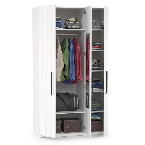 Шкаф комбинированный Валенсия 13.12, Белый шагрень