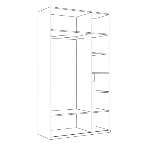 Шкаф комбинированный Валенсия 13.12, Белый шагрень