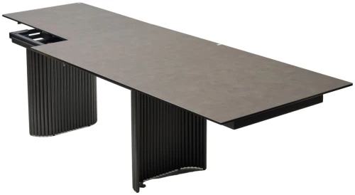 Стол RAGNAR 180 цвет 1697 Коричневая кожа, керамика / Темно-серый каркас, ®DISAUR