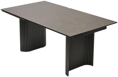 Стол RAGNAR 180 цвет 1697 Коричневая кожа, керамика / Темно-серый каркас, ®DISAUR