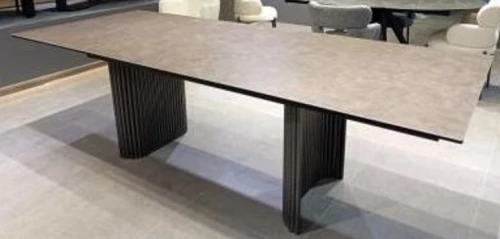 Стол RAGNAR 180 цвет 1697 Коричневая кожа, керамика / Темно-серый каркас, ®DISAUR