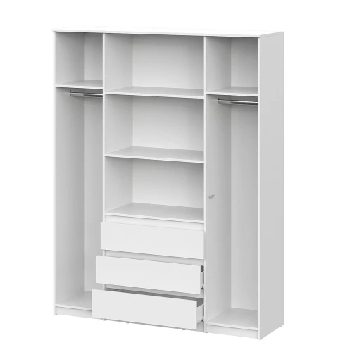 Шкаф для одежды и белья 4х дверный Денвер, белый