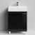 Тумба Мальта 60 напольный, двери, черный глянец Vodok с раковиной в комплекте