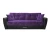 Диван еврокнижка Амстердам 160 ЛЮКС 11 ФИОЛЕТОВЫЙ ВЕЛЮР ЭКОКОЖА ЧЕРНАЯ