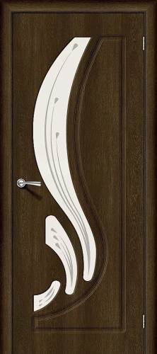 Межкомнатная дверь винил BRAVO Лотос-2 Dark Barnwood Art Glass