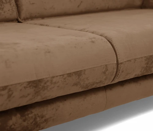 Диван прямой, книжка "Пекин", велюр коричневый, 125, ППУ