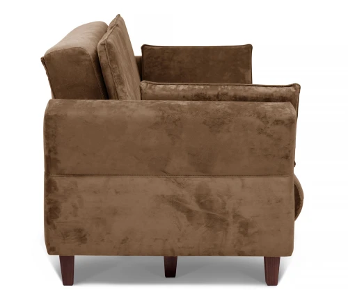 Диван прямой, книжка "Пекин", велюр коричневый, 125, ППУ