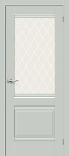 Межкомнатная дверь эмалит BRAVO Прима-3 Grey Matt White Сrystal