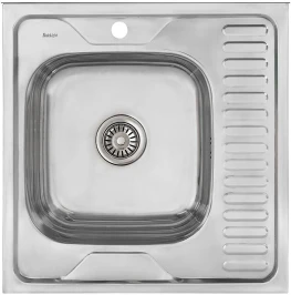 Мойка накладная 606016/0,6 1Ч1К (левая) Глянец