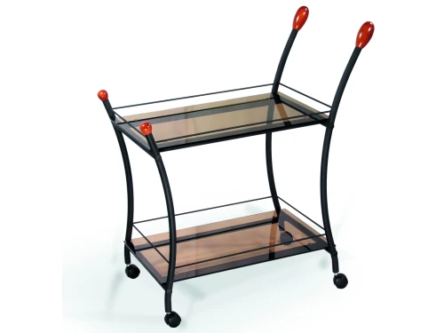 Стол сервировочный Поло чёрный/тонированное стекло