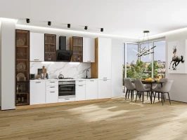 Кухонный гарнитур Фрейм-06 White Silk-Дуб Вотан