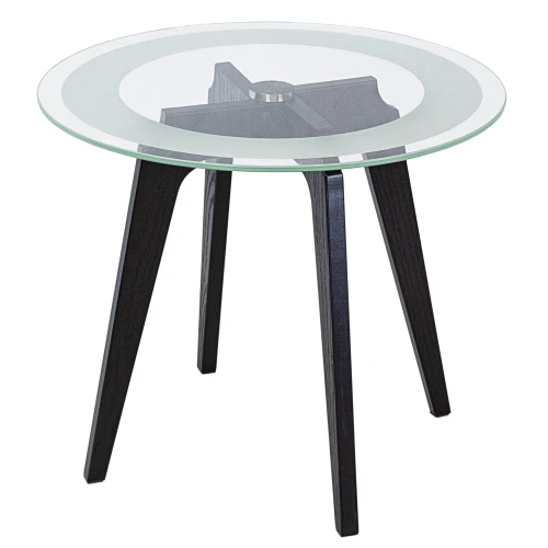 Стол журнальный Рилле 447 черный/стекло прозрачное