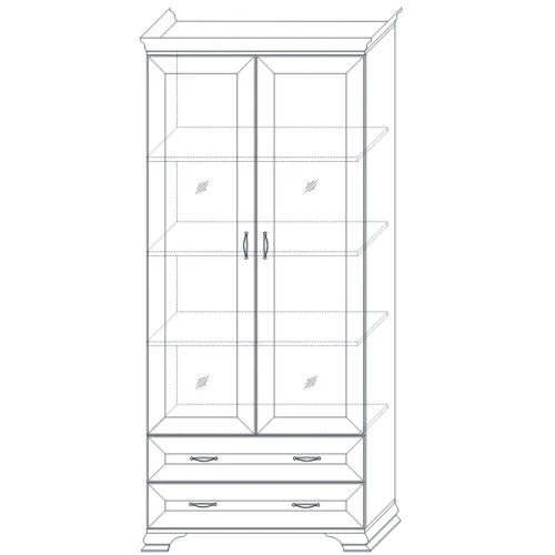 Шкаф-витрина Сиена 2дв, бежевый