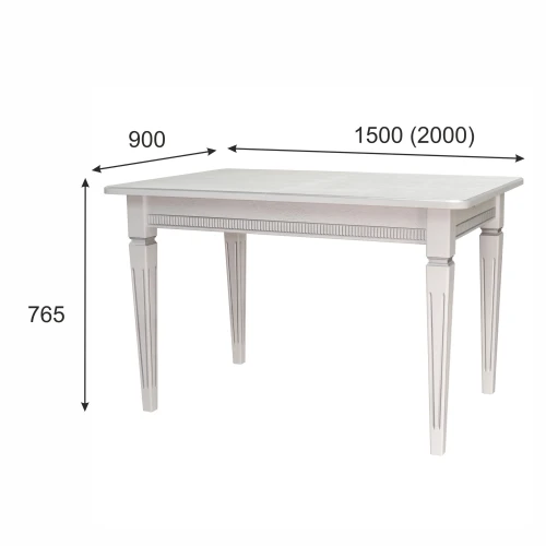 Стол обеденный Васко В 87Н белый/серебро 150/200*90