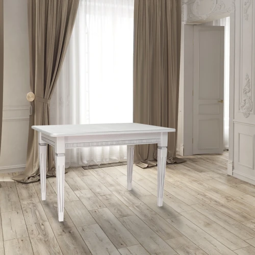 Стол обеденный Васко В 87Н белый/серебро 150/200*90