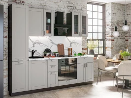 Прямая модульная кухня Лофт-02 Grey Silk Graphite 2140*2400*600