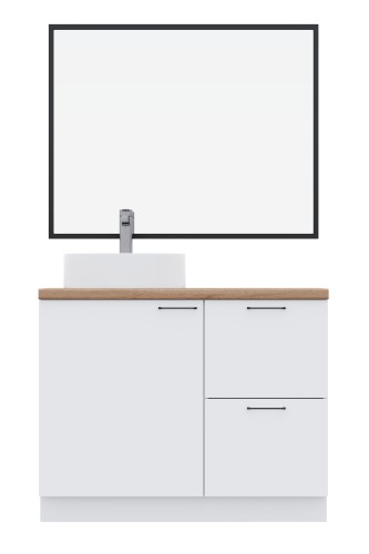 ВГ 1050 Белый софт матовый/Белый гладкий Арника РМ (со столешницей) в.1