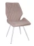 DC230 Стул мягкий, СЕРО-БЕЖЕВЫЙ#M420-05 велюр, каркас металл, белый КРУГЛЫЙ