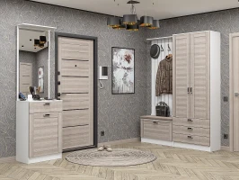 Готовая прихожая Стиль-04 Cappuccino Veralinga/Белый