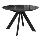 Раскладной стол DikLine SFC110 d1100 стекло Оптивайт Черный мрамор/подстолье черное/опоры черные Раскладной стол DikLine SFC110 d1100 стекло Оптивайт Черный мрамор/подстолье черное/опоры черные