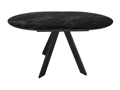 Раскладной стол DikLine SFC110 d1100 стекло Оптивайт Черный мрамор/подстолье черное/опоры черные