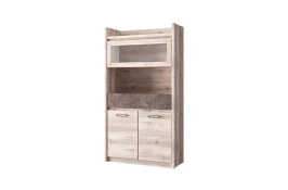 Шкаф с витриной 1V2D1S, JAZZ, цвет Каштан найроби/Оникс