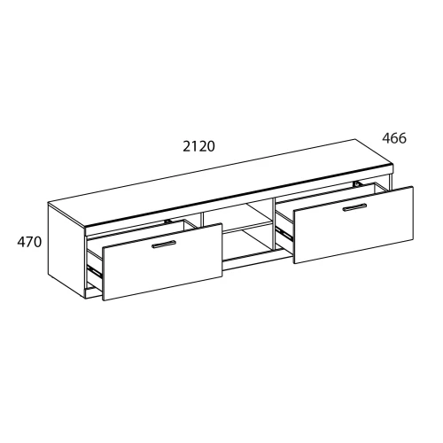 Тумба RTV 2S2NB, OSKAR , цвет дуб Санремо