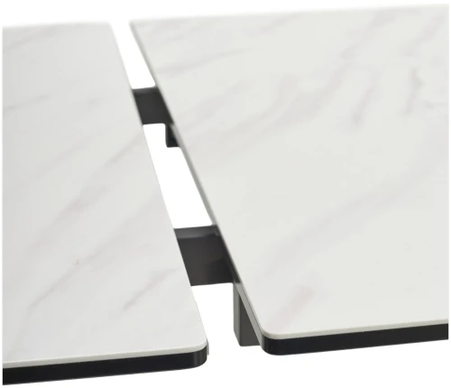 Стол ESTEBIO 160 KL-99 Белый мрамор матовый, итальянская керамика/ Серый металлик, ®DISAUR