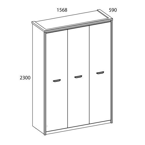 Шкаф 3DG, JAZZ, цвет КАШТАН НАЙРОБИ