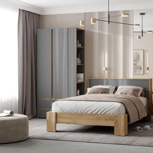 Шкаф «Хелен» ШК-04, графит/дуб крафт золотой