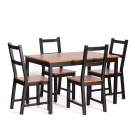 Обеденный комплект Соната (стол + 4 стула) / Sonata dining set массив сосны, стол: 120х75х73см  стул :41х50х95см, антик/чёрный