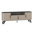 Тумба ТВ Фиделия 76.05, Серый камень, Мрамор черный