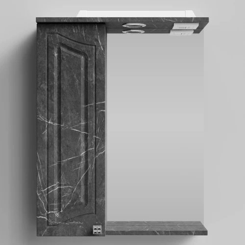 Зеркало Адам 55, Мрамор Графит софт тач ПВХ 4044-3, левая