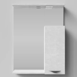 Зеркало Марко 60, ручки Черные, Белый камень ПВХ 57805, правый