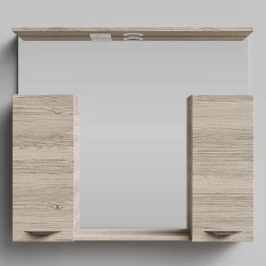 Зеркало Марко 90, ручки Черные, Дубослив ореховый светлый ПВХ 3445