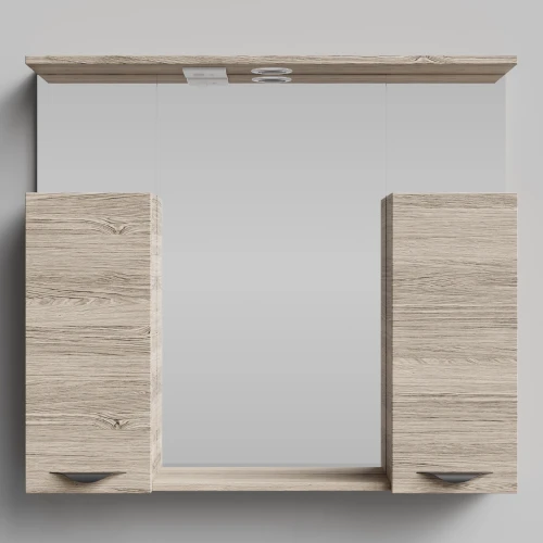 Зеркало Марко 90, ручки Черные, Дубослив ореховый светлый ПВХ 3445