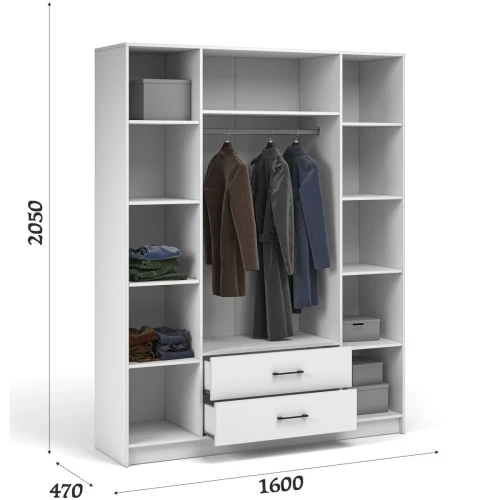 Шкаф «Чикаго» 4д2ящ с зеркалами MAX, белый