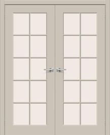 Двойная межкомнатная дверь BRAVO Скинни-11.1 Creamy