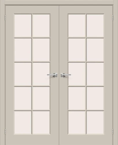 Двойная межкомнатная дверь BRAVO Скинни-11.1 Creamy