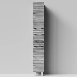 Пенал Мальта 30 напольный, Лиственница структурная контрастно-серая ПВХ 64202, левый