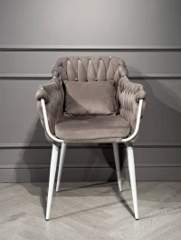 Стул Glam Dune, каркас белый, серый