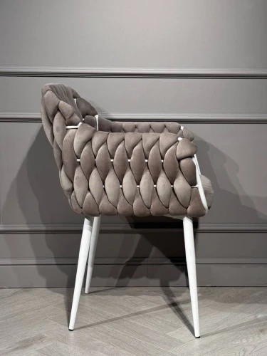 Стул Glam Dune, каркас белый, серый