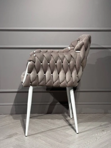 Стул Glam Dune, каркас белый, серый