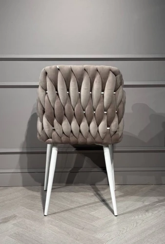 Стул Glam Dune, каркас белый, серый