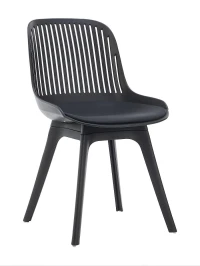 DC270 Стул пластиковый, ЧЕРНЫЙ c подушкой, ноги черные