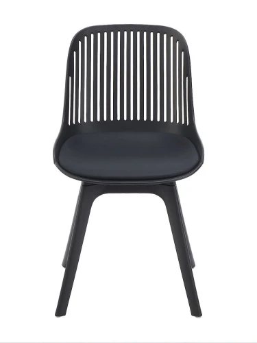 DC270 Стул пластиковый, ЧЕРНЫЙ c подушкой, ноги черные