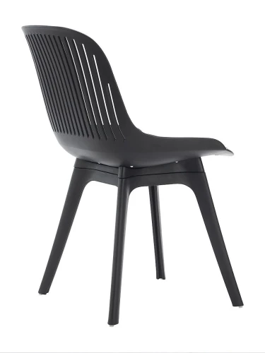 DC270 Стул пластиковый, ЧЕРНЫЙ c подушкой, ноги черные