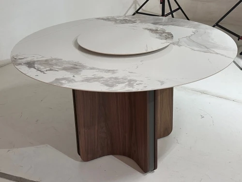 Стол CASTELA 135 Белый мрамор CA071, керамика / Орех, ®DISAUR