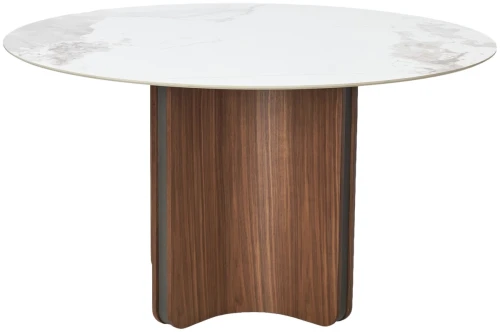Стол CASTELA 135 Белый мрамор CA071, керамика / Орех, ®DISAUR