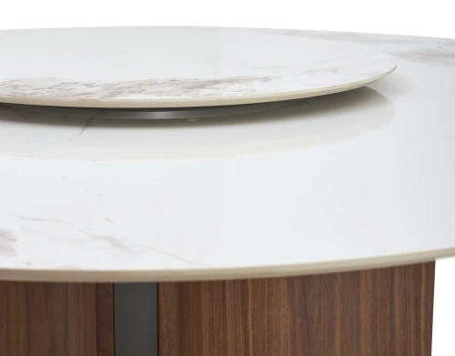 Стол CASTELA 135 Белый мрамор CA071, керамика / Орех, ®DISAUR